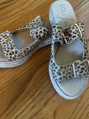 NWOT Sole Society Leopard Sandals